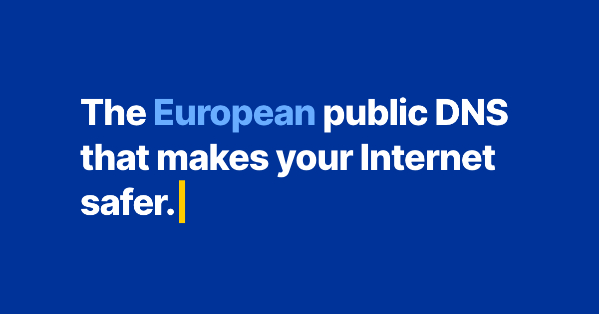 Preview image of website "dns0.eu — The European public DNS that makes your Internet safer"